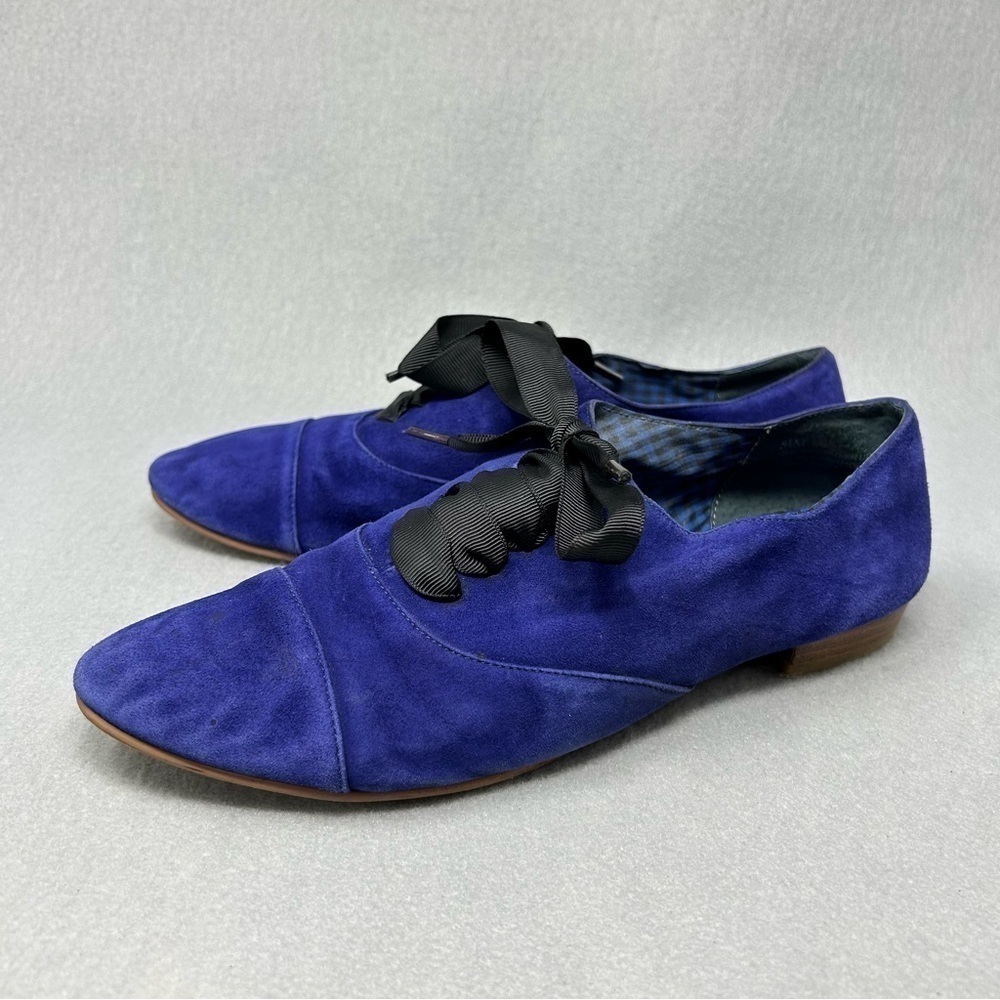 BP by Nordstrom Sydney Blue Suede Leather Shoes With Laces Women’s Size 5.5M